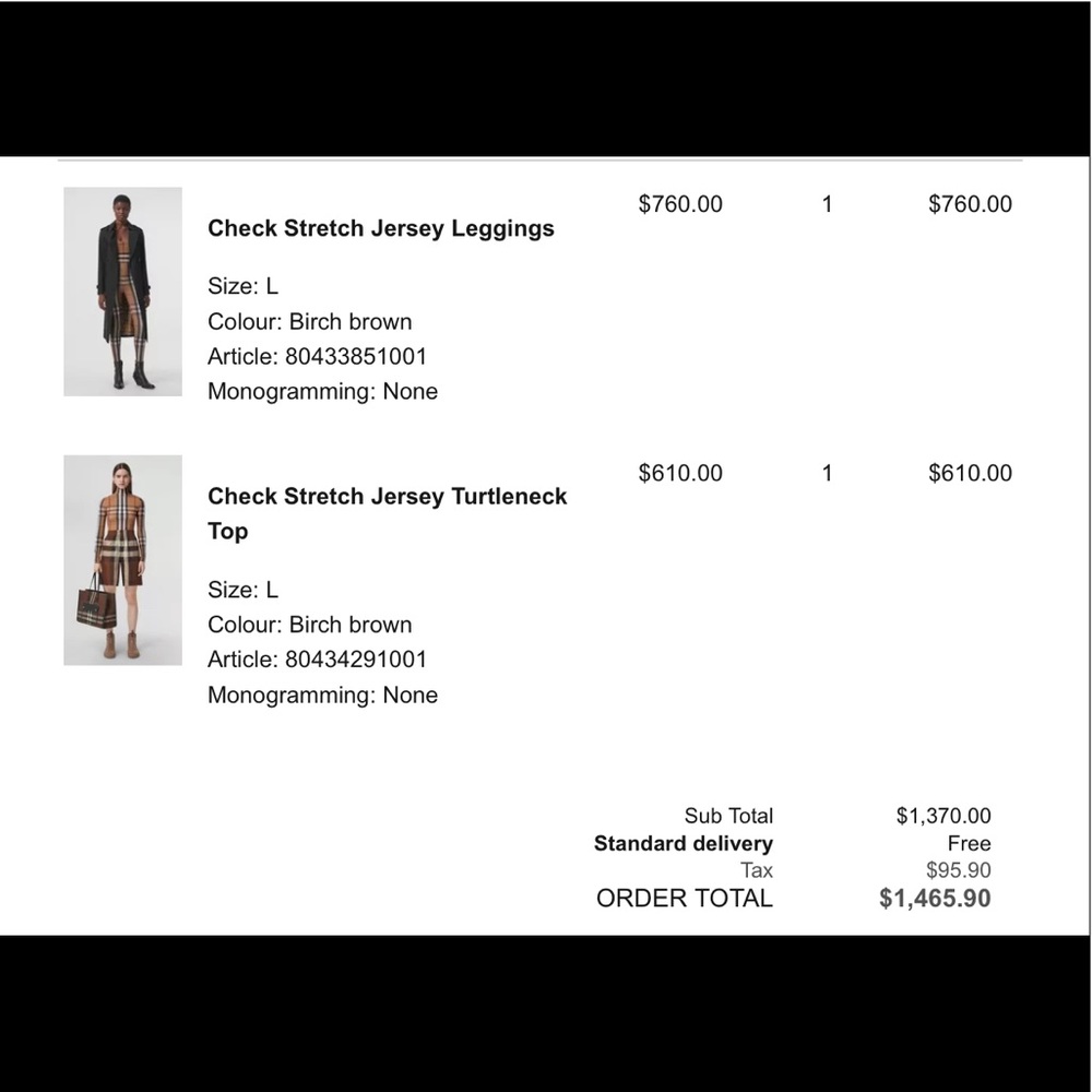 BNWT BURBERRY 2 piece set size large